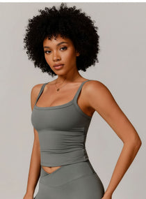 Brushed Square - Neck Tank - Olive Slate - VECTOR SPORTSWEAR
