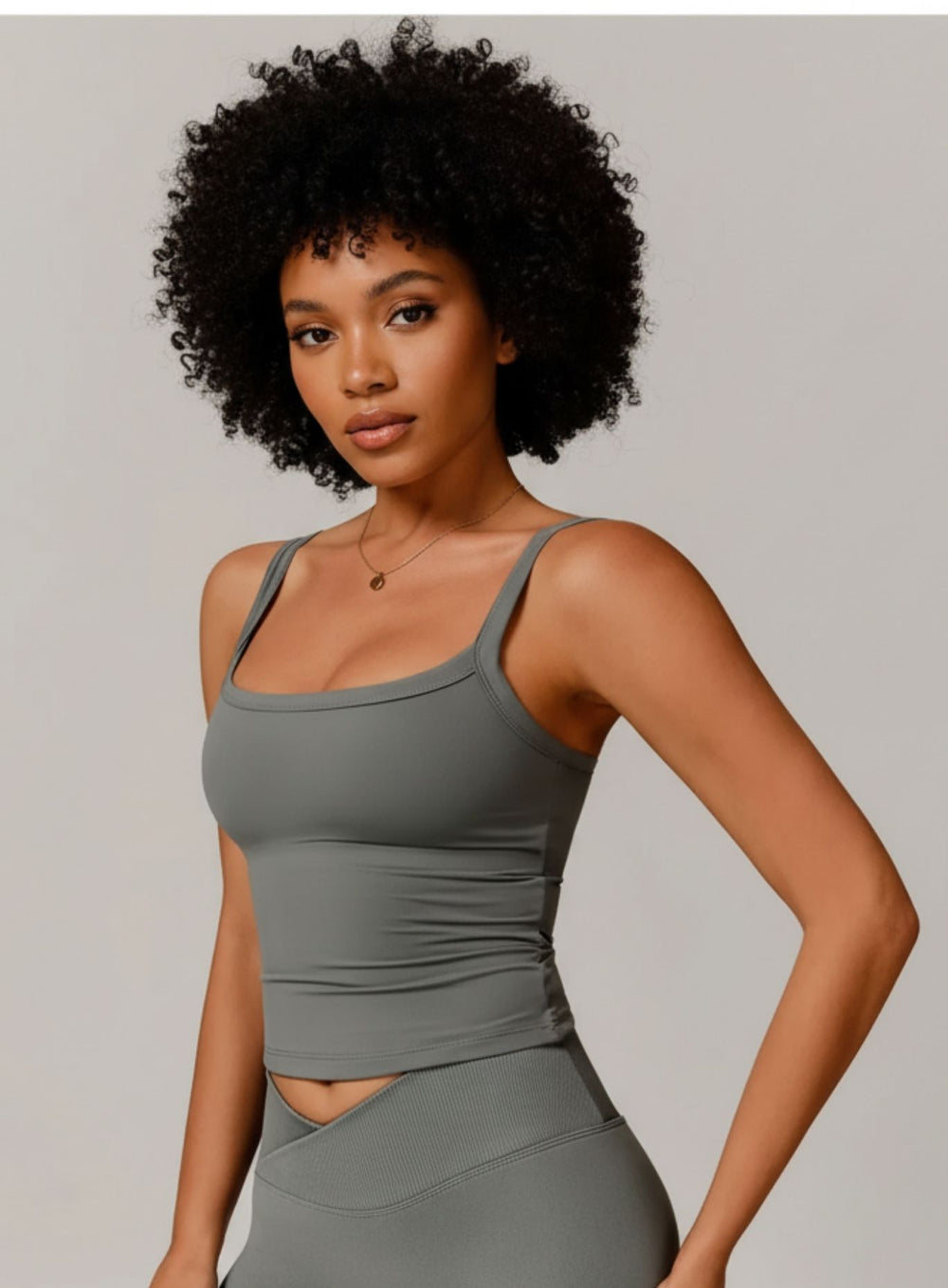 Brushed Square - Neck Tank - Olive Slate - VECTOR SPORTSWEAR