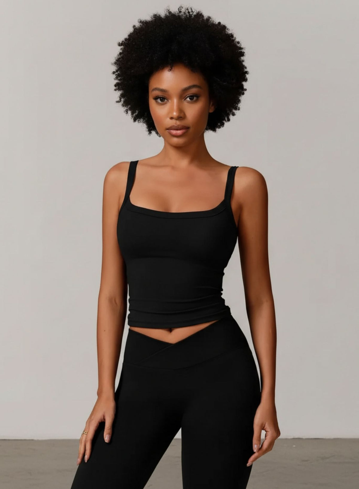 Brushed Square - Neck Tank - Black - VECTOR SPORTSWEAR Main image
