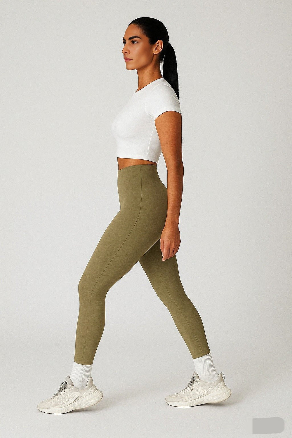 COREFLOW - Seamless Waist Leggings - Khaki - VECTOR SPORTSWEAR