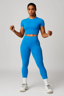 COREFLOW - Seamless Waist Leggings - Blue - VECTOR SPORTSWEAR