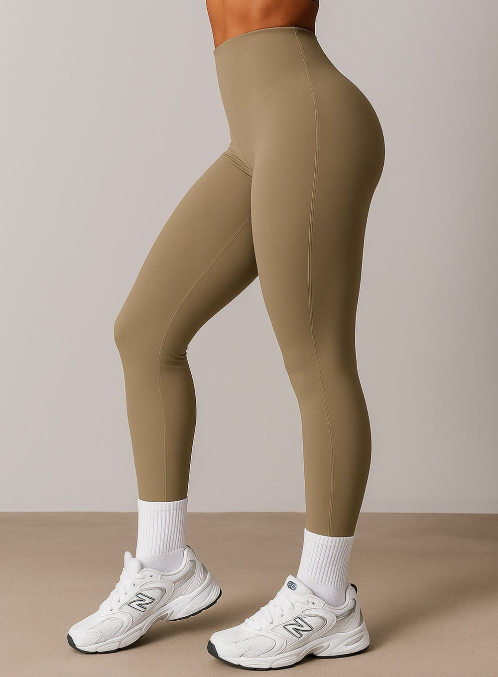 COREFLOW - Seamless Waist Leggings - Khaki - VECTOR SPORTSWEAR