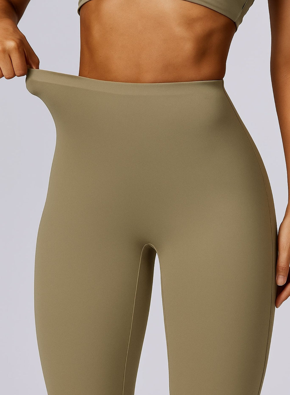 COREFLOW - Seamless Waist Leggings - Khaki - VECTOR SPORTSWEAR