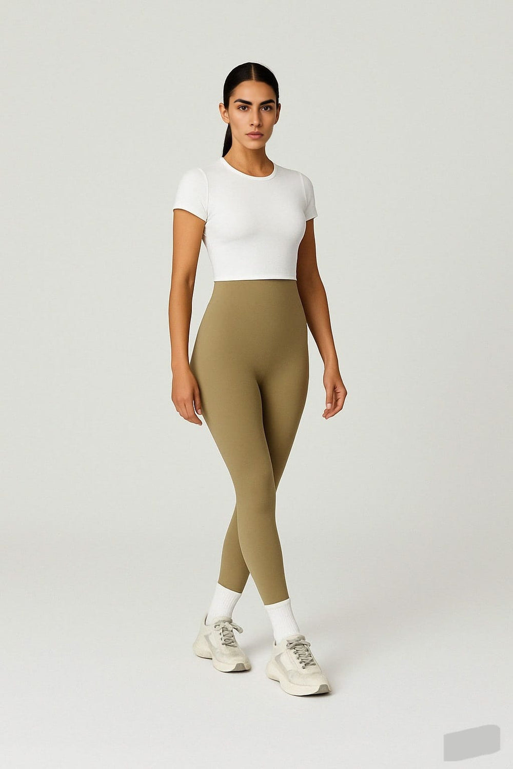 COREFLOW - Seamless Waist Leggings - Khaki - VECTOR SPORTSWEAR