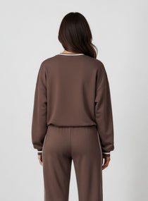 Casual Loose Fit Sweater - Dark Brown - VECTOR SPORTSWEAR
