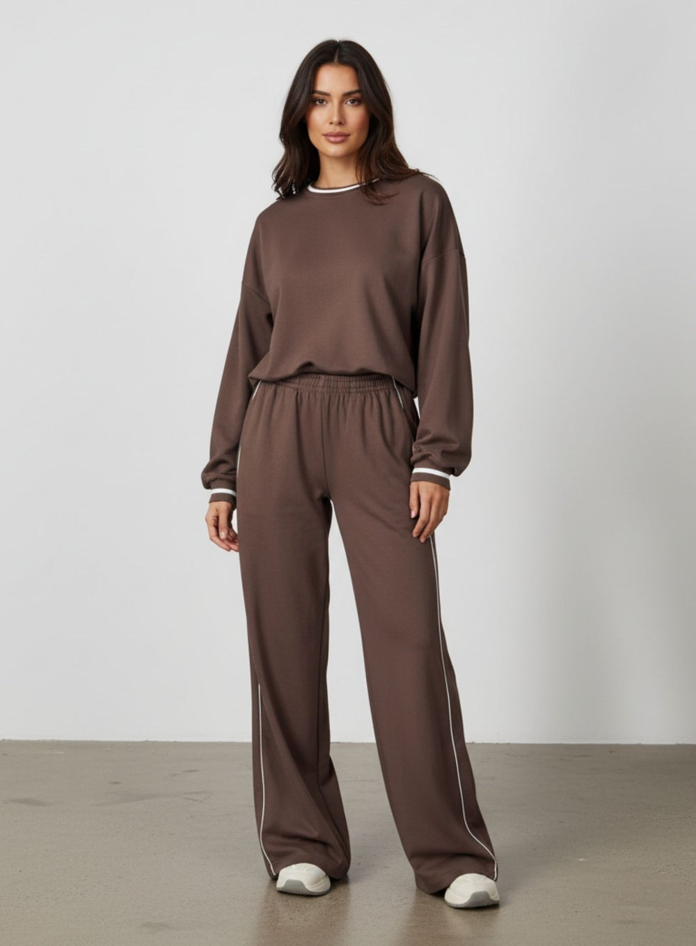 Casual Loose Fit Sweater - Dark Brown - VECTOR SPORTSWEAR