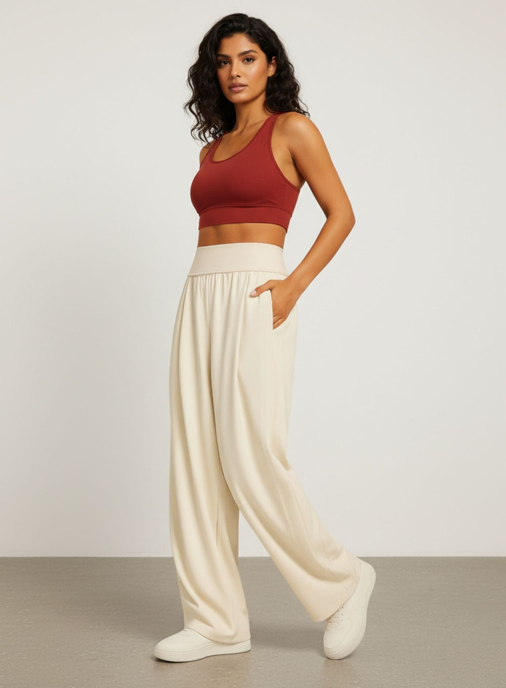 CloudDrape Activewear Pants - Ivory - VECTOR SPORTSWEAR