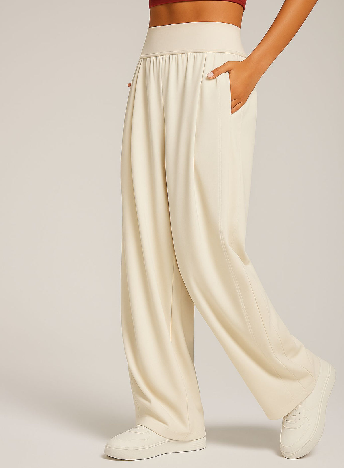 CloudDrape Activewear Pants - Ivory