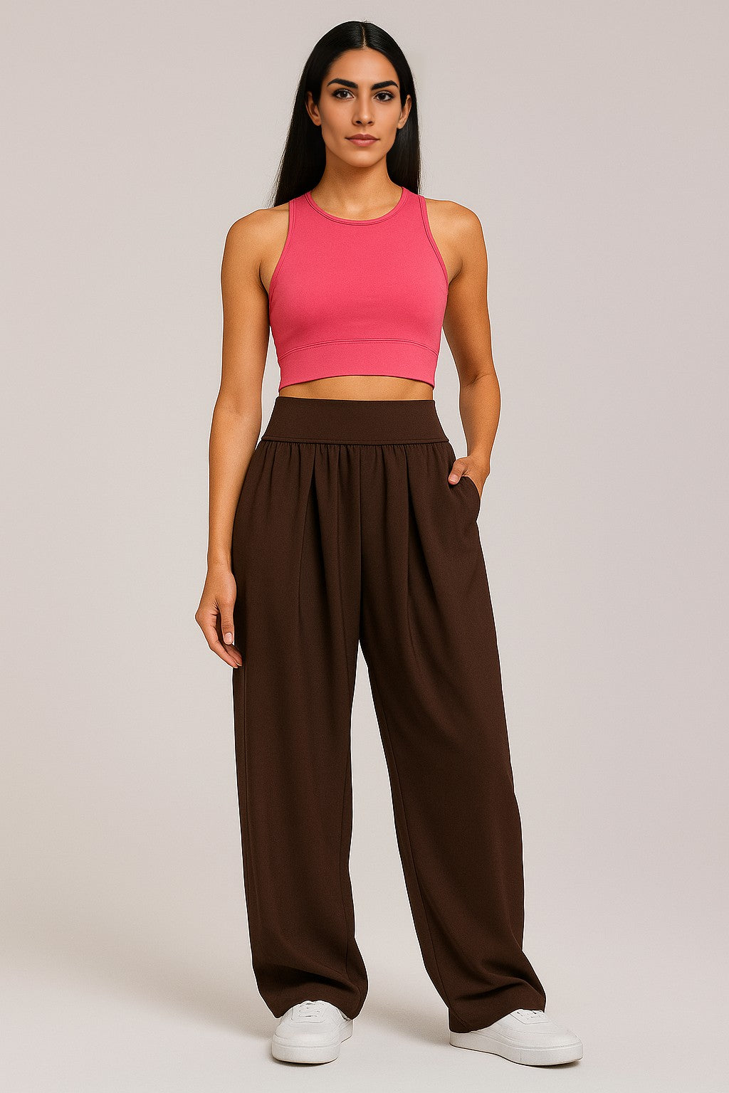 CloudDrape Activewear Pants - Mahogany