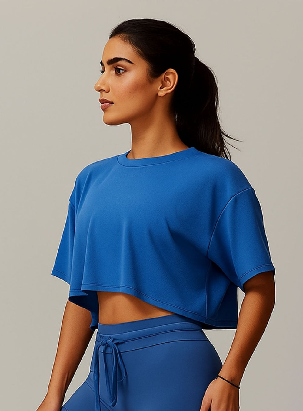 CloudFlex Brushed Crop Tee - Night Sky Blue - VECTOR SPORTSWEAR
