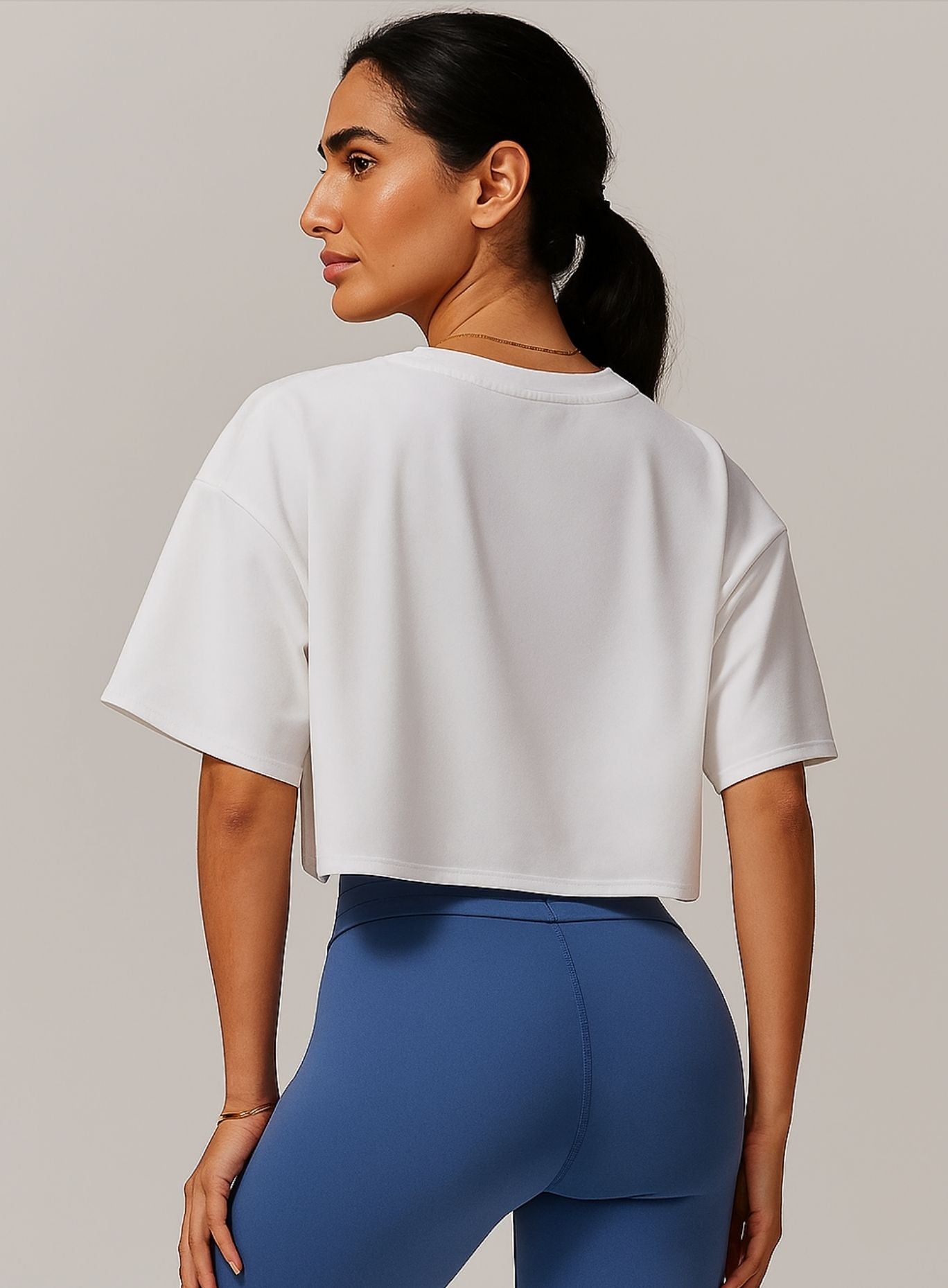 CloudFlex Brushed Crop Tee - Swan White