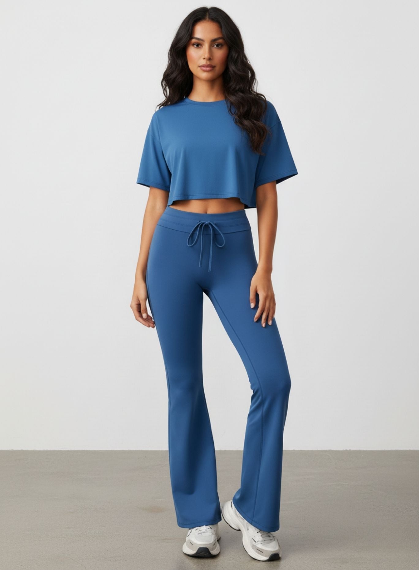 CloudFlex Brushed Crop Tee - Night Sky Blue - VECTOR SPORTSWEAR