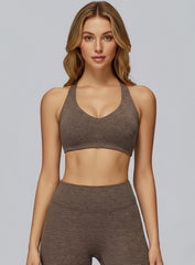 High-support seamless sports bra for women, brushed soft finish, gym and activewear styling | Vectorsportswear