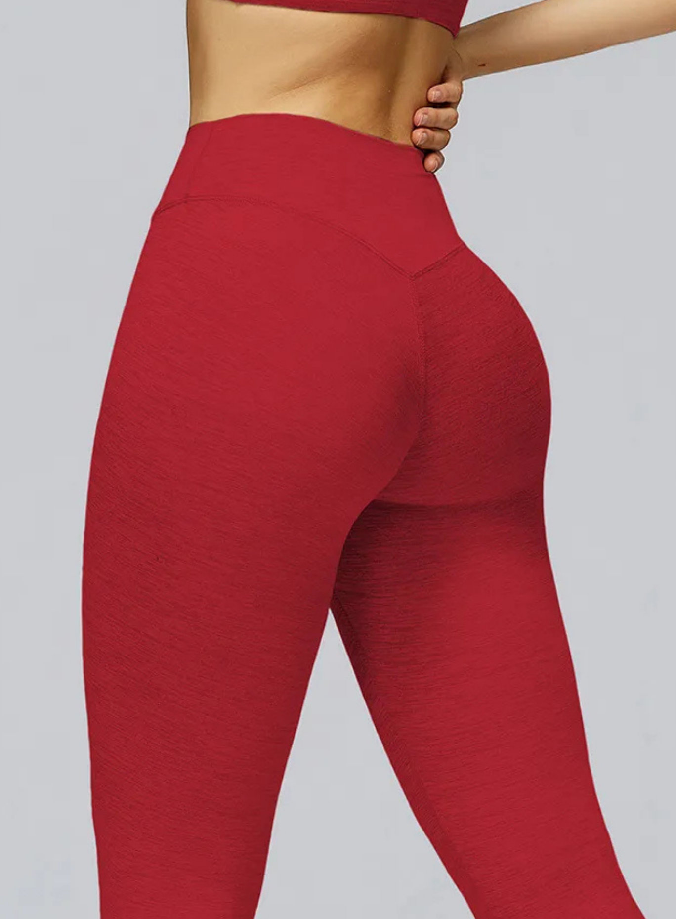 Athletic model in seamless brushed high-waist sculpt leggings, peach-lift and sweat-wicking | Vector Sportswear