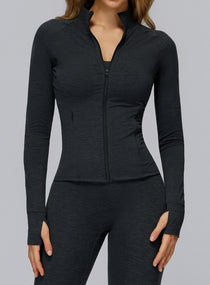 Women’s seamless brushed zip jacket with cloud-soft comfort, moisture-wicking fabric & contour fit. Perfect for gym & daily active lifestyle. Vectorsportswear