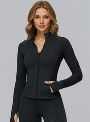 Ultra-soft seamless zip top for women — brushed finish, sculpted fit, quick-dry & 4-way stretch. Ideal for training, yoga, and athleisure. | Vector Sportswear