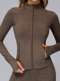 CloudSense Seamless Zip Top | Women’s Brushed Sculpt Fitness Jacket | Vectorsportswear