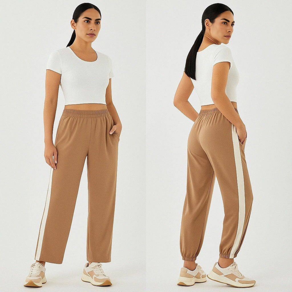 ComfiCore - Wide2Tight Active Pants - Macchiato And Gravel