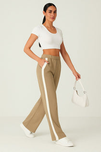 ComfiCore - Wide Leg Lounge Pant - Khaki - VECTOR SPORTSWEAR