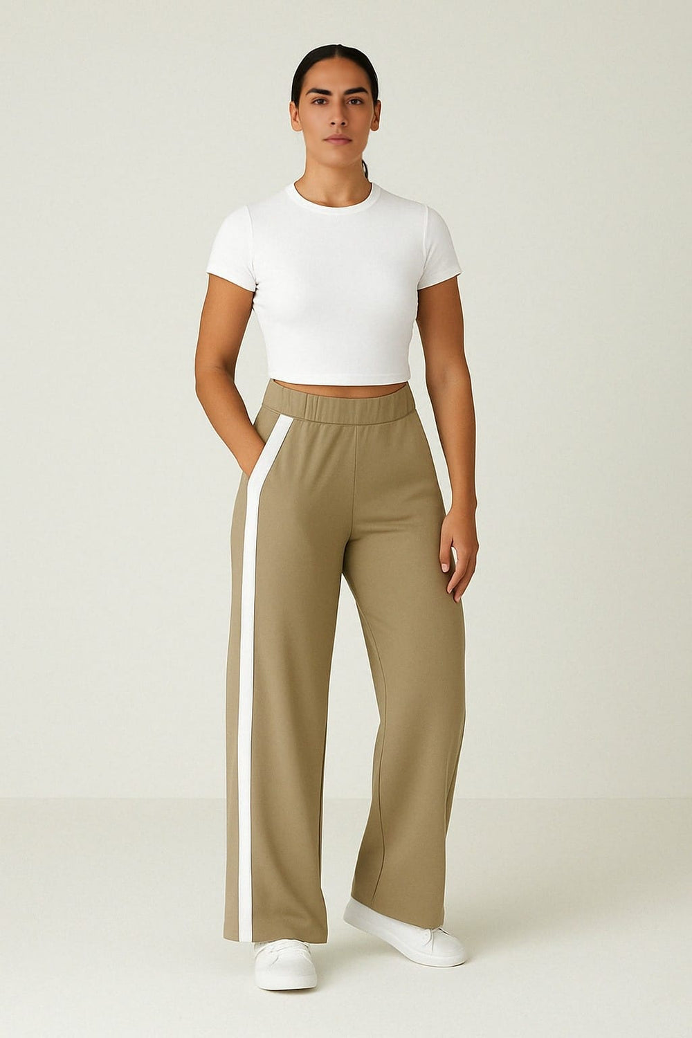 ComfiCore - Wide Leg Lounge Pant - Khaki - VECTOR SPORTSWEAR