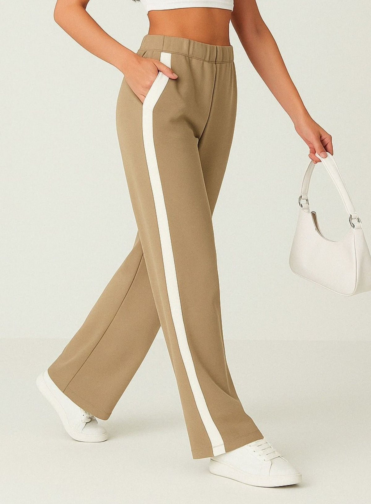 ComfiCore - Wide Leg Lounge Pant - Khaki - VECTOR SPORTSWEAR Main image