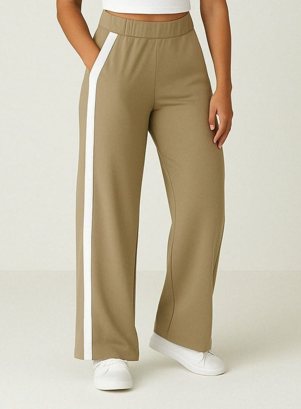 ComfiCore - Wide Leg Lounge Pant - Khaki - VECTOR SPORTSWEAR