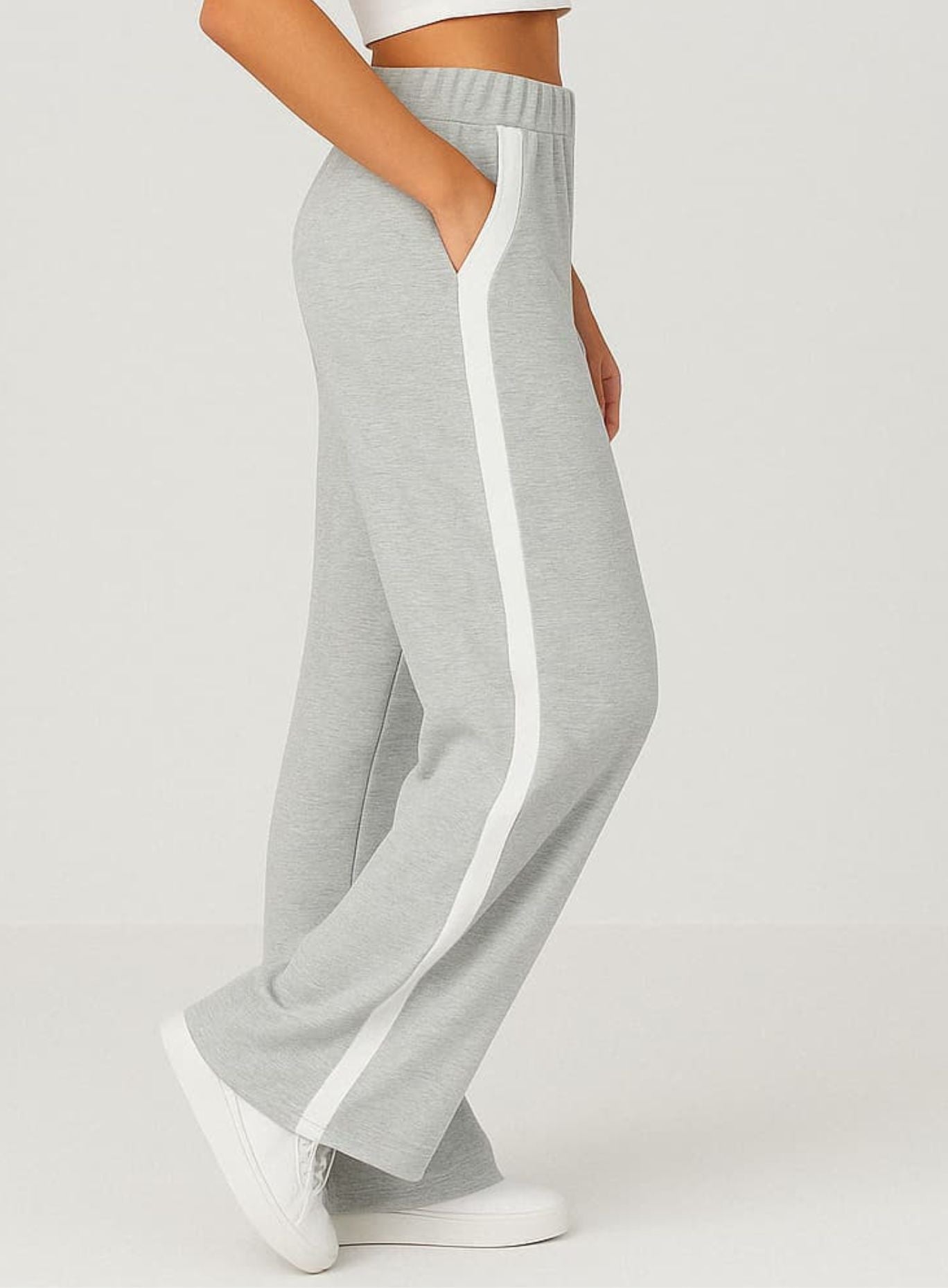 ComfiCore - Wide Leg Lounge Pant - Light Grey Secondary image