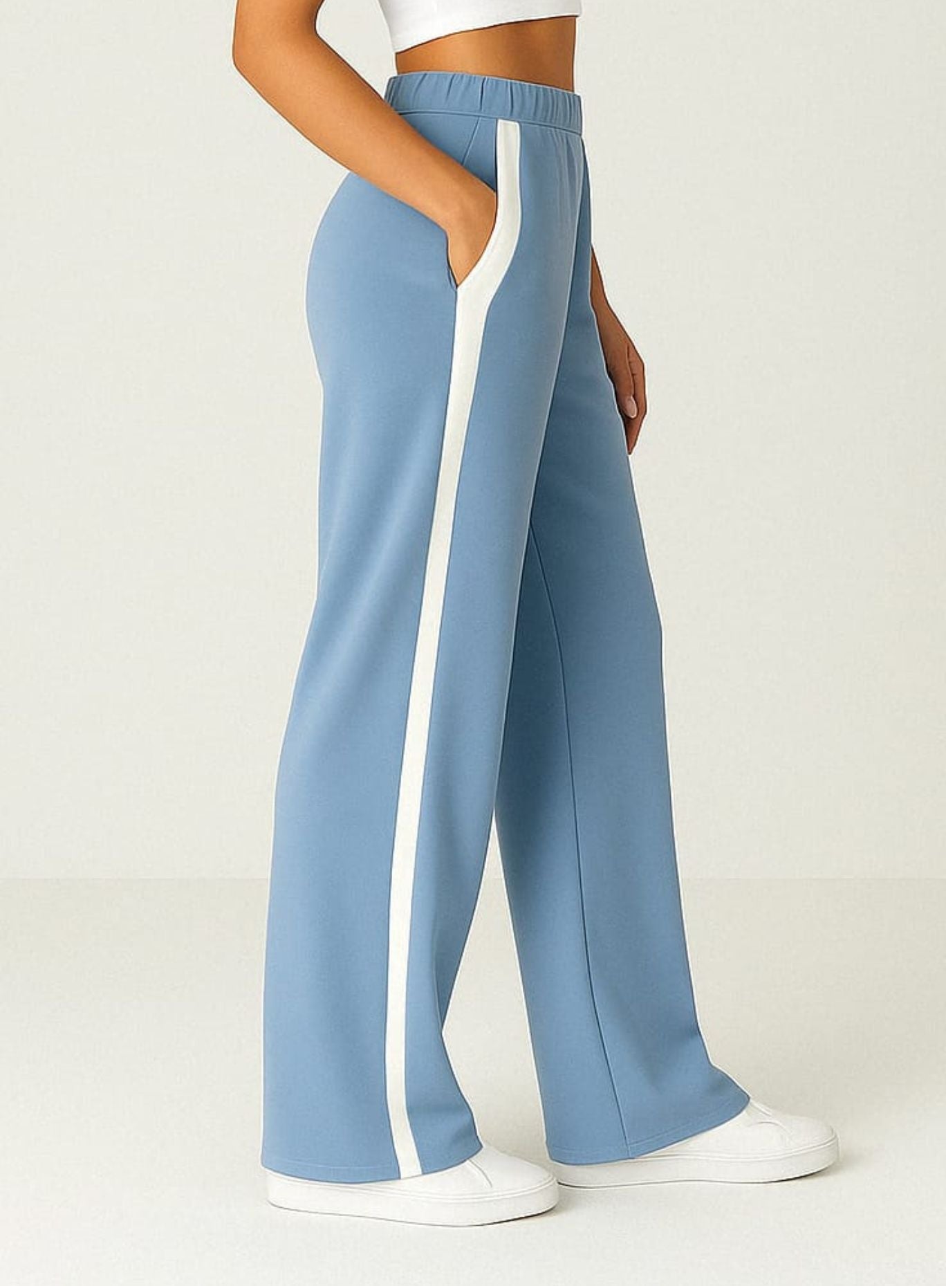 ComfiCore - Wide Leg Lounge Pant - Sky Blue Secondary image