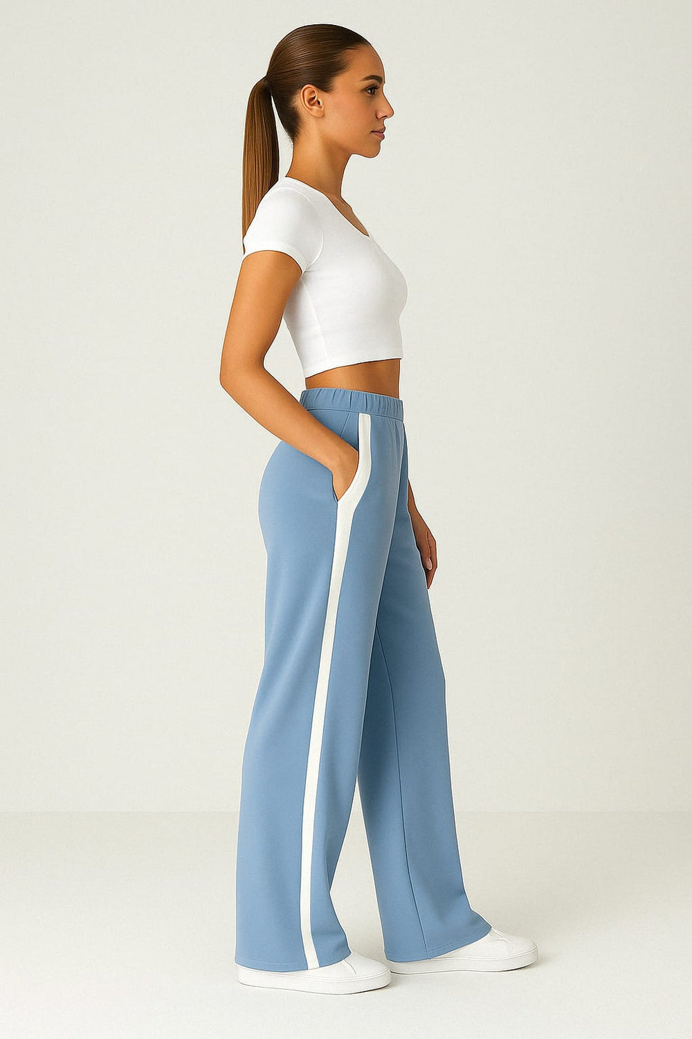 ComfiCore - Wide Leg Lounge Pant - Sky Blue - VECTOR SPORTSWEAR