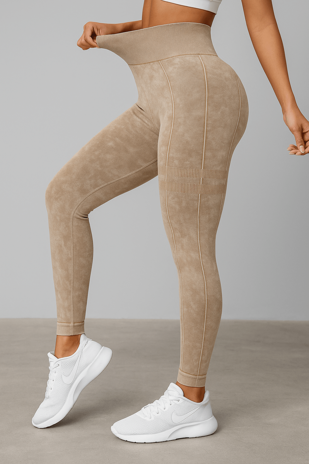 ContourFlex Sculpt Leggings – Stone Washed Beige - VECTOR SPORTSWEAR