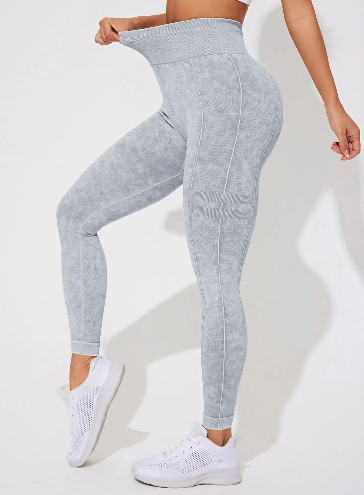 ContourFlex Sculpt Leggings – Stone Washed Light Gray - VECTOR SPORTSWEAR Main image