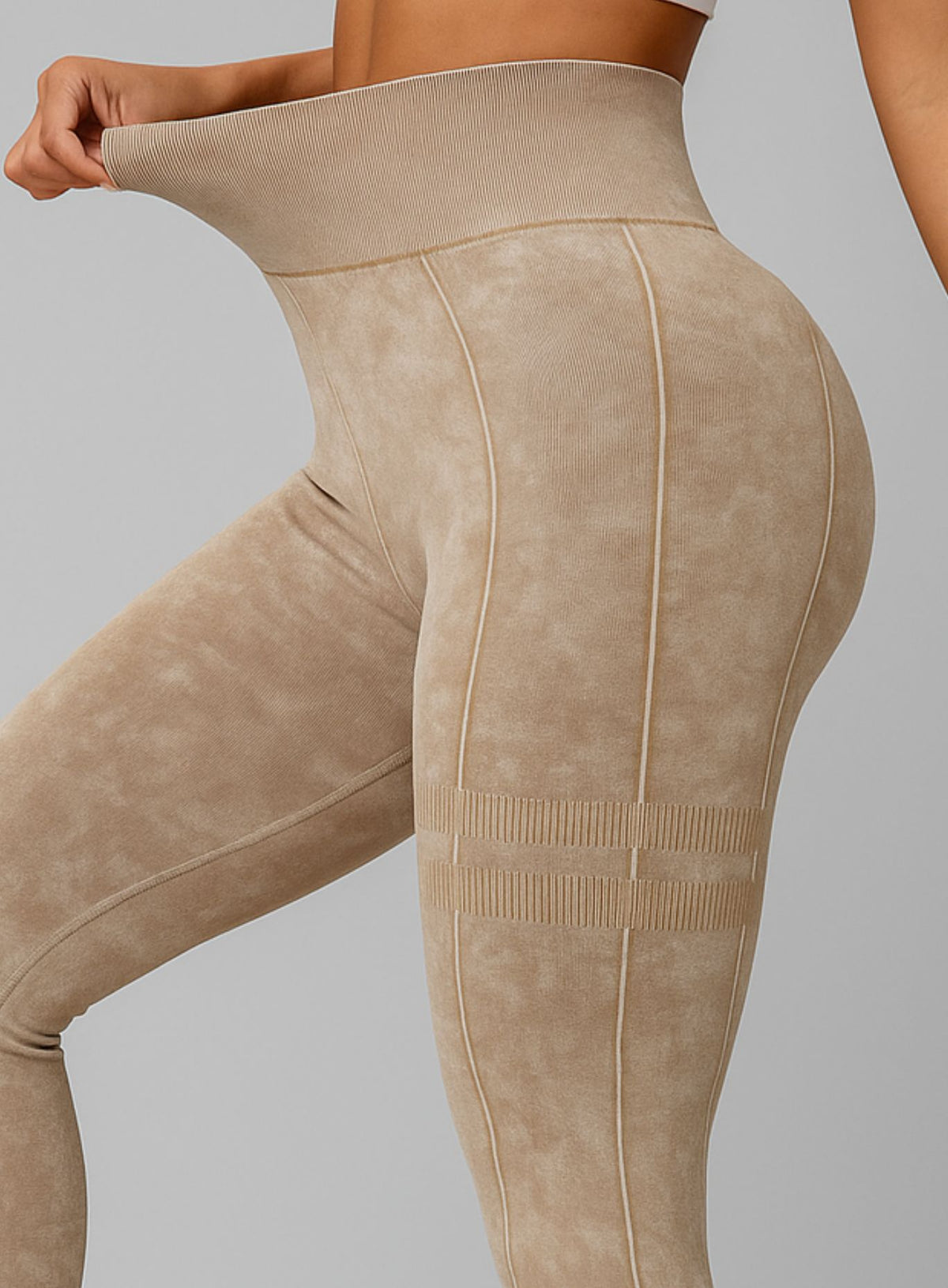 ContourFlex Sculpt Leggings – Stone Washed Beige - VECTOR SPORTSWEAR
