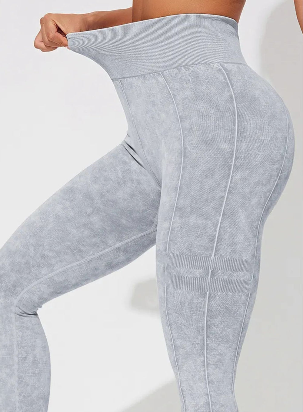 ContourFlex Sculpt Leggings – Stone Washed Light Gray - VECTOR SPORTSWEAR