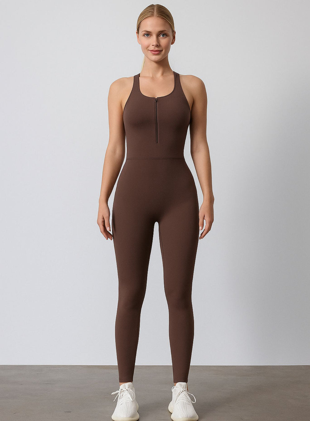 CoreSync™ Sleeveless Jumpsuit - Brown - VECTOR SPORTSWEAR