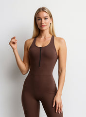 CoreSync™ Sleeveless Jumpsuit - Brown - VECTOR SPORTSWEAR