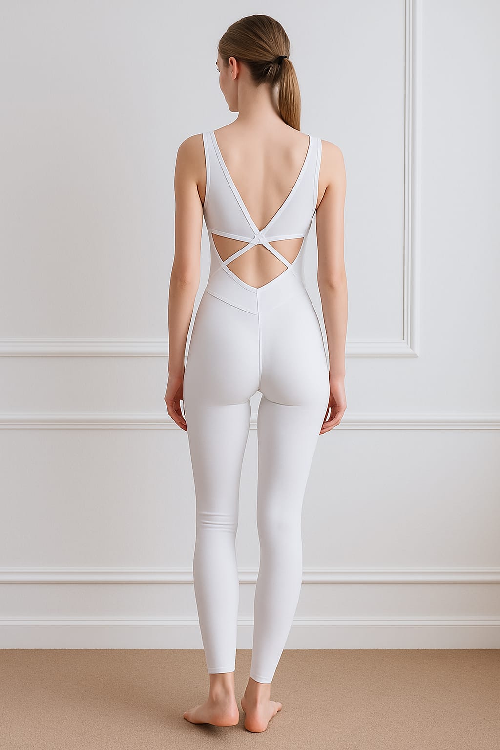 FLUX – Seamless Yoga Jumpsuit - White - VECTOR SPORTSWEAR