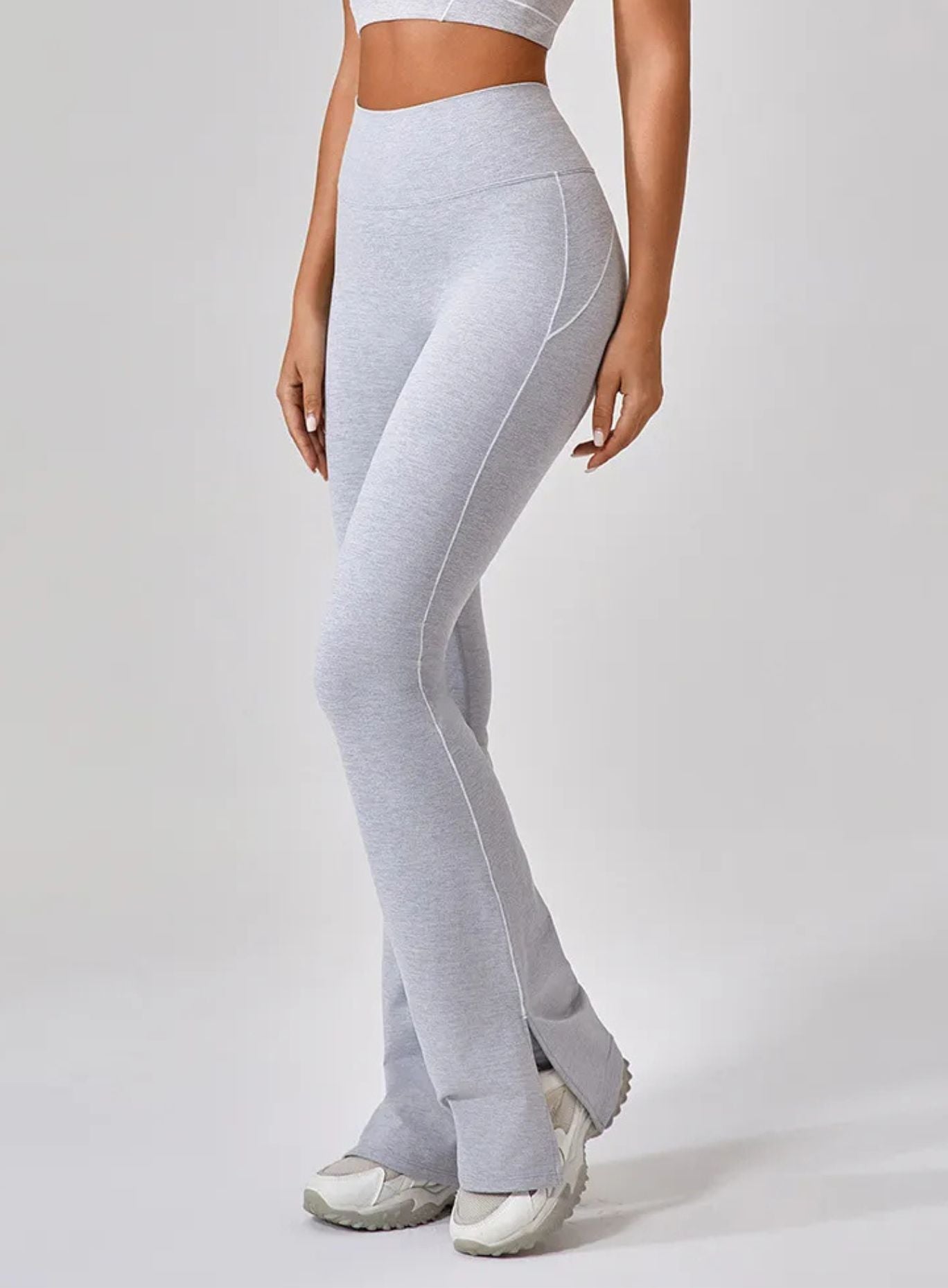 FlareFit Yoga Leggings - Heather Gray Secondary image