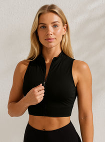 FlexAura BreezeZip Vest - Black - VECTOR SPORTSWEAR