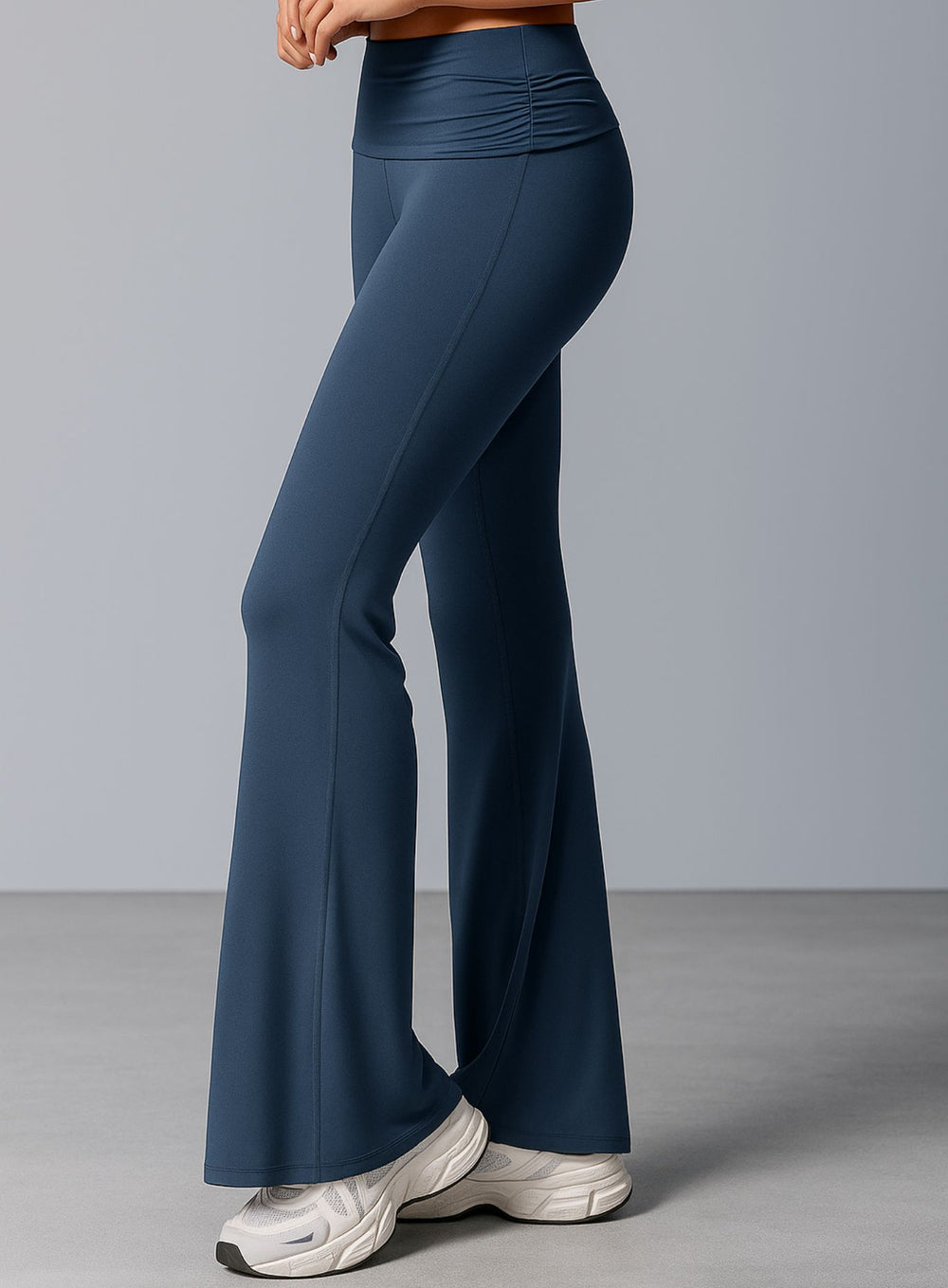 FlowRise - Ruched Waist Legging - Gray Blue - VECTOR SPORTSWEAR