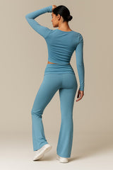 FlowRise - Ruched Waist Legging - Haze Blue
