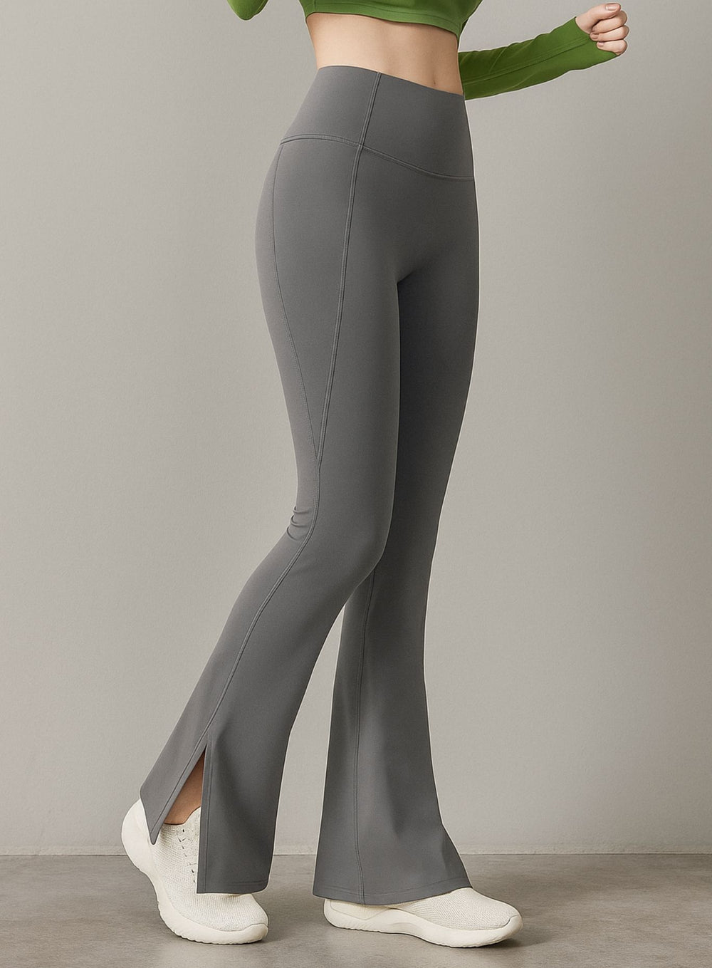 FlowRise - Split Flare Leggings - Iron Gray - VECTOR SPORTSWEAR