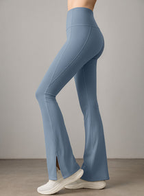 FlowRise - Split Flare Leggings - Lake Blue - VECTOR SPORTSWEAR