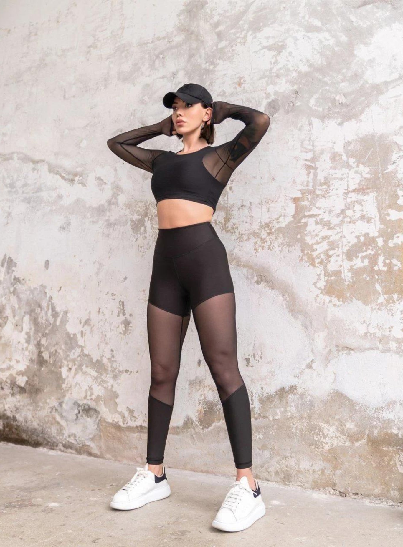 HESTIA - Tulle Fusion Legging - BLACK