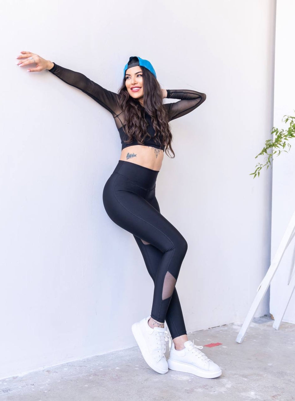 HESTIA - Tulle Veiled Legging - Black - VECTOR SPORTSWEAR