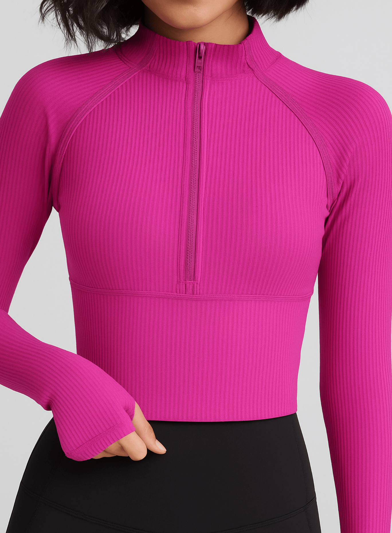 Half Zip Yoga Top - Mulberry - VECTOR SPORTSWEAR