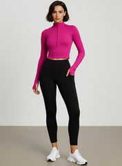 Half Zip Yoga Top - Mulberry - VECTOR SPORTSWEAR