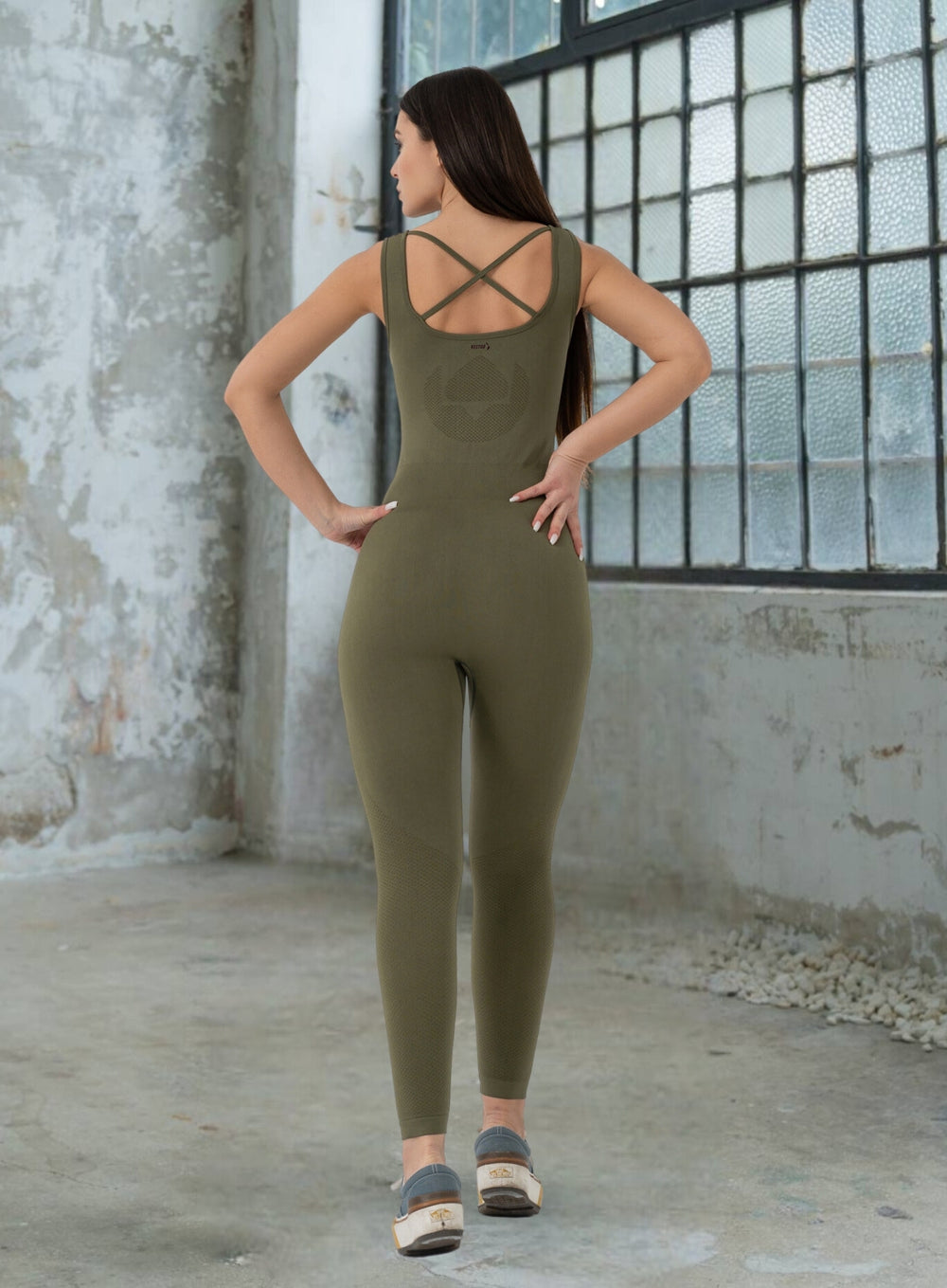 HERA - HYDRAFIT SEAMLESS JUMPSUIT - KHAKI - VECTOR SPORTSWEAR