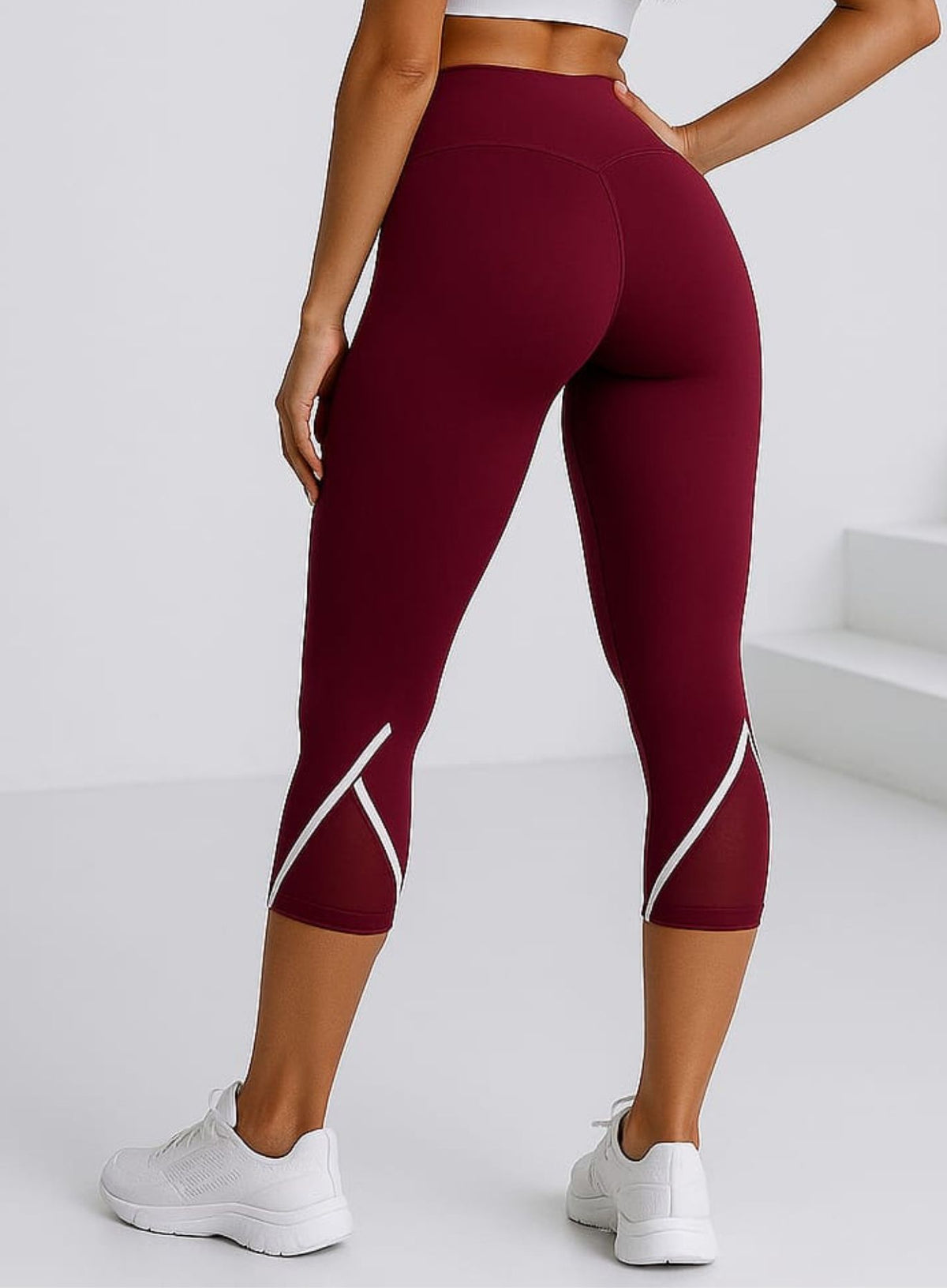 Mid - Calf Running Legging - Bordeaux - VECTOR SPORTSWEAR Main image