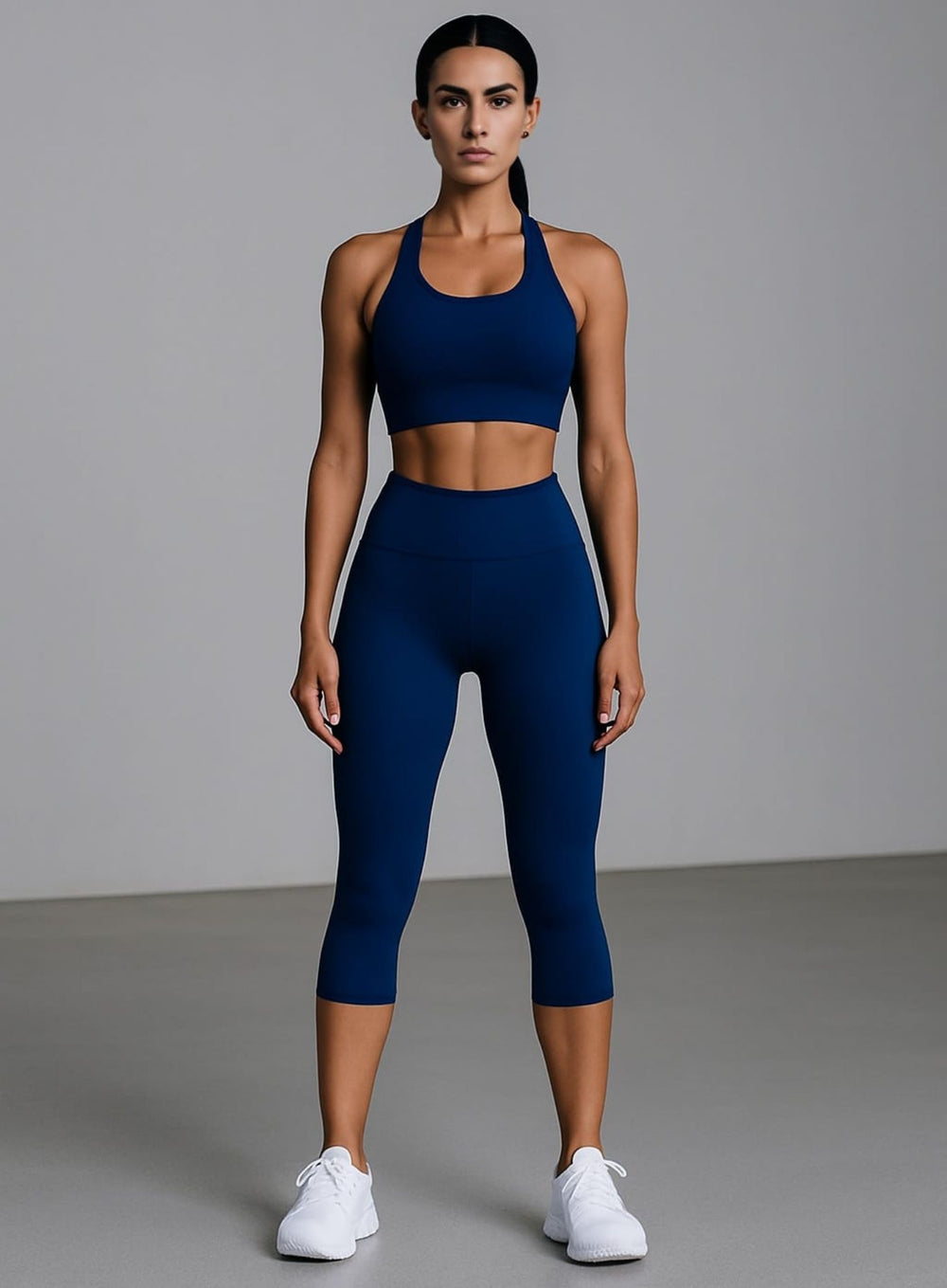 Mid - Calf Running Legging - Navy Blue - VECTOR SPORTSWEAR