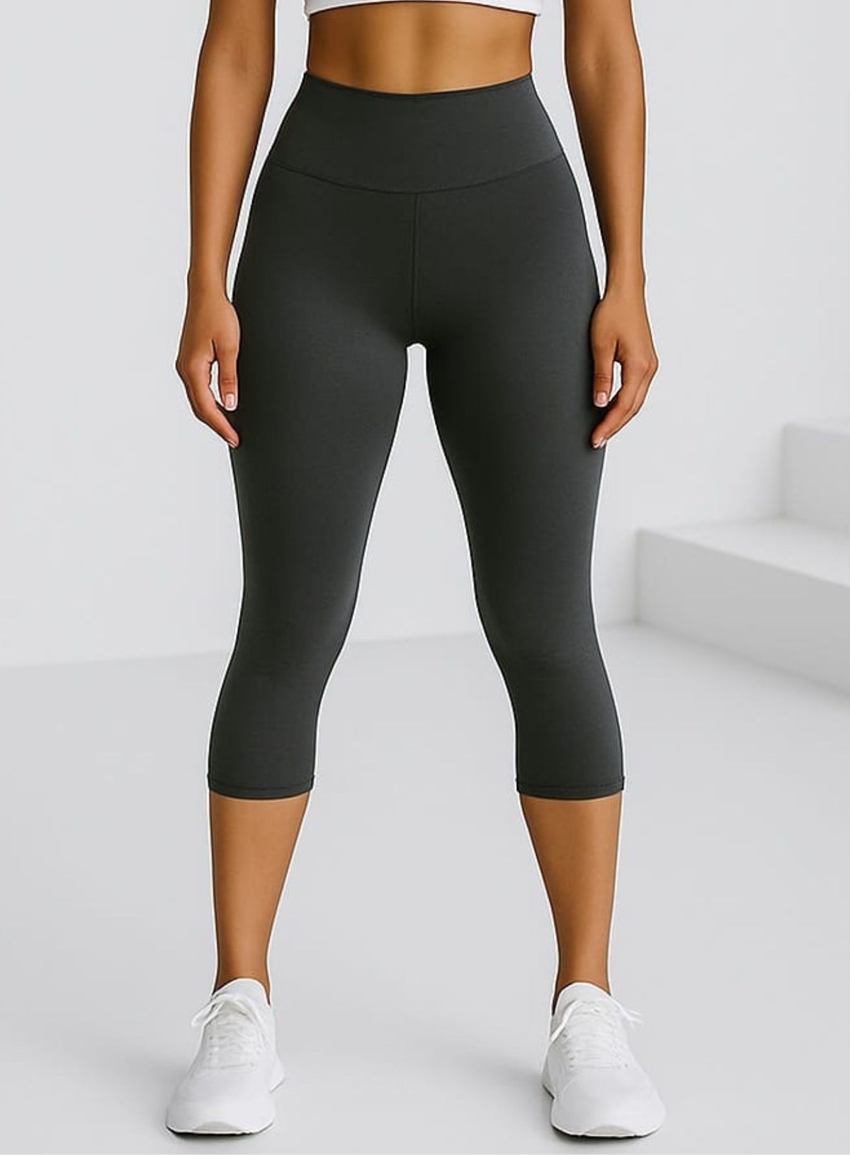 Mid-Calf Running Legging - Dark Gray